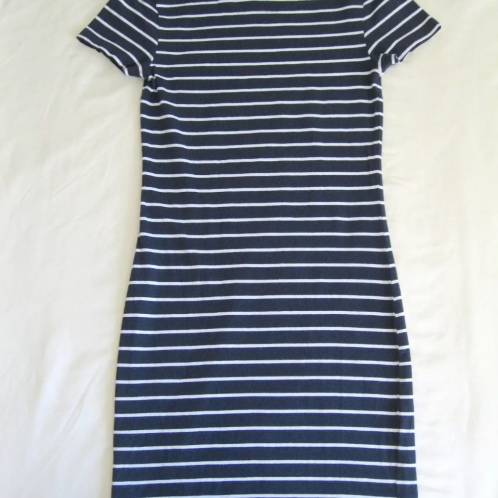 NWT FRENCH CONNECTION Navy & White Striped Dress - Picture 7 of 8